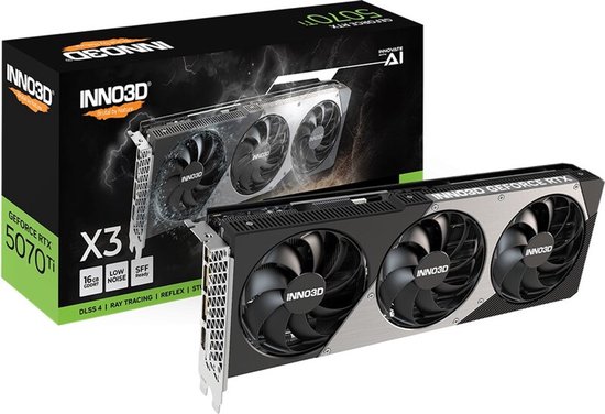 INNO3D NVIDIA GeForce RTX 5070 Ti X3 - Videokaart - 16GB - GDDR7 - PCIe 5.0 - 1x HDMI 2.1 - 3x DisplayPort 2.1