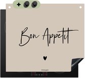 KitchenYeah® Protection plaque induction 60x50 cm - Beige - Citation - Bon Appétit - Protege plaque de cuisson - Couvre plaque induction - Protecteur d'induction - Cuisine