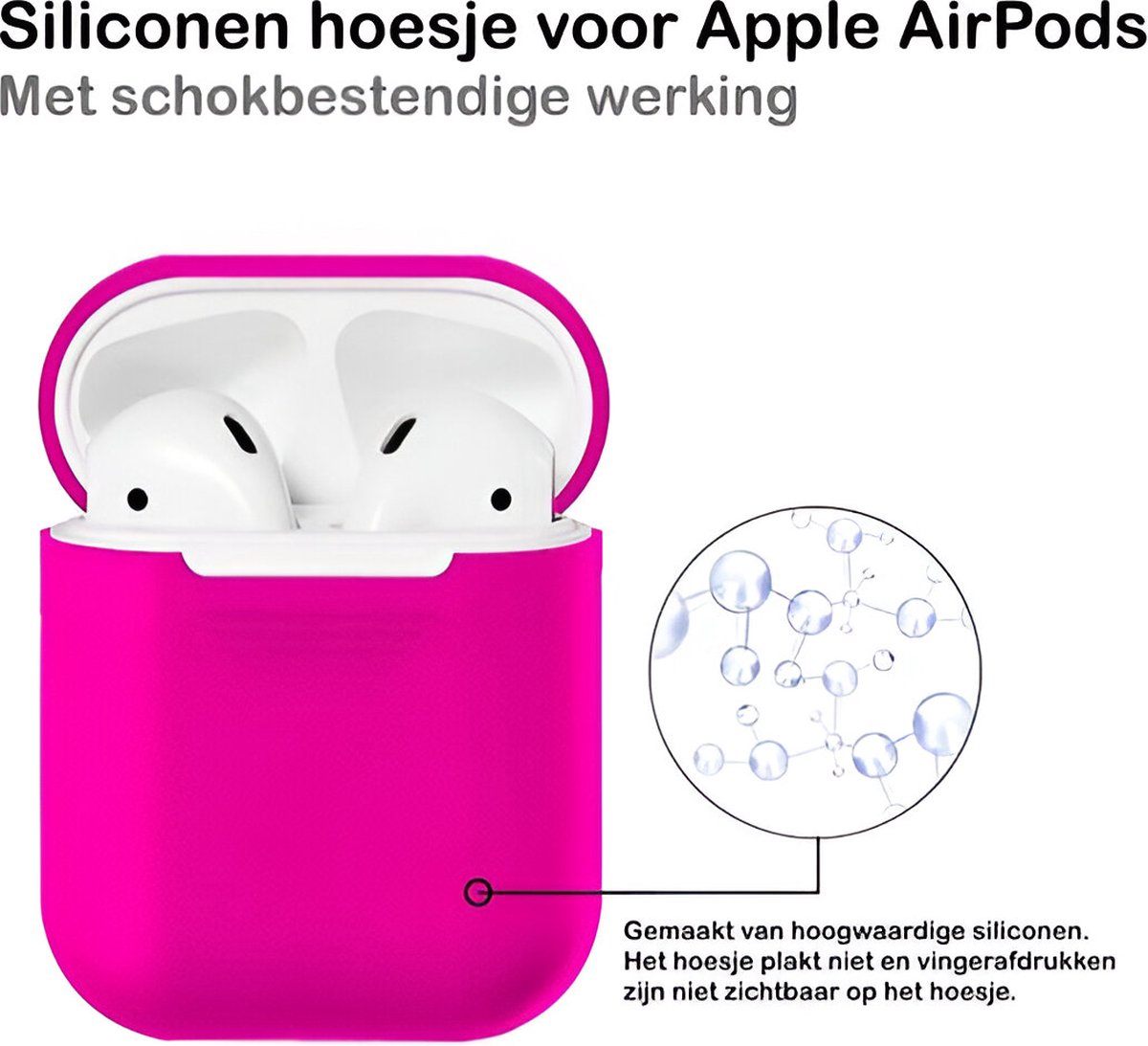 AirPods 2 hoesje siliconen soepel beschermhoes AirPods 1 case fel roze schokbestendig draadloos opladen - Afbeelding 3
