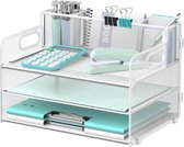 Inovra ® Multifunctionele Bureau-Organizer met Drie Etages en Handige Opbergmogelijkheden