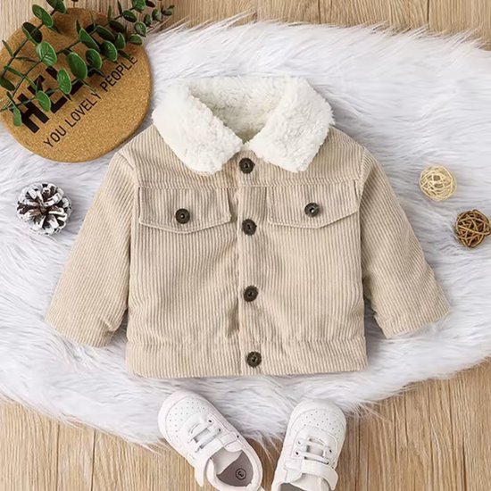Baby Jasje - Extra Warm - Kleur: Beige - Maat: 62/68 - Tussenjas / Baby ...