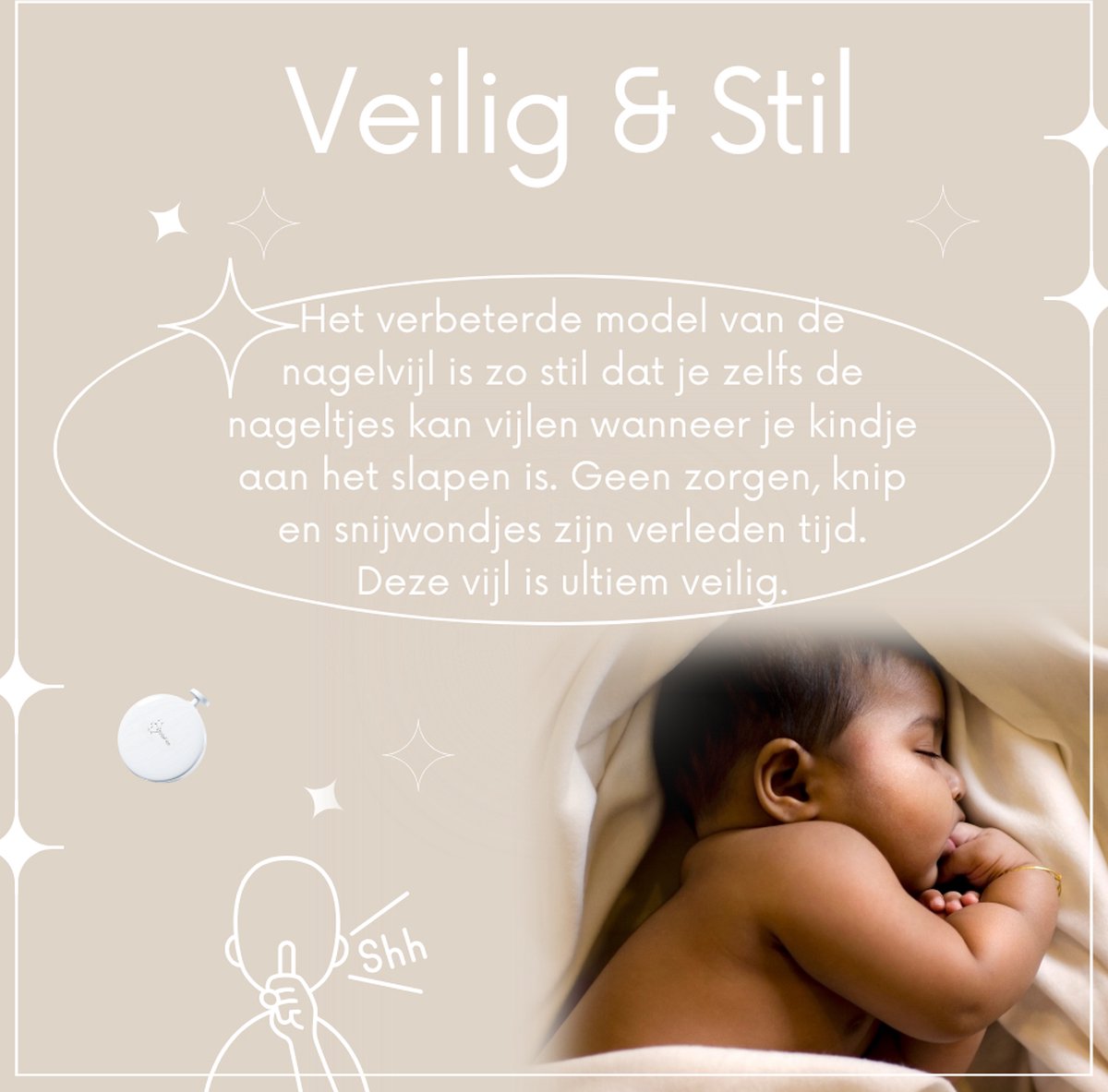 NilaFee®- Electrische Baby Nagelvijl - Inclusief Batterijen - Manicureset - Verzorgingsset - Nagelschaartje - Wit — cadeau in Verzorging - foto 2