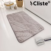 Cliste - Luxe Microvezel Badmat Grijs 50x80 cm - Absorberend en Zacht - Anti-slip - Duurzaam - Voor Badkamer en Douche