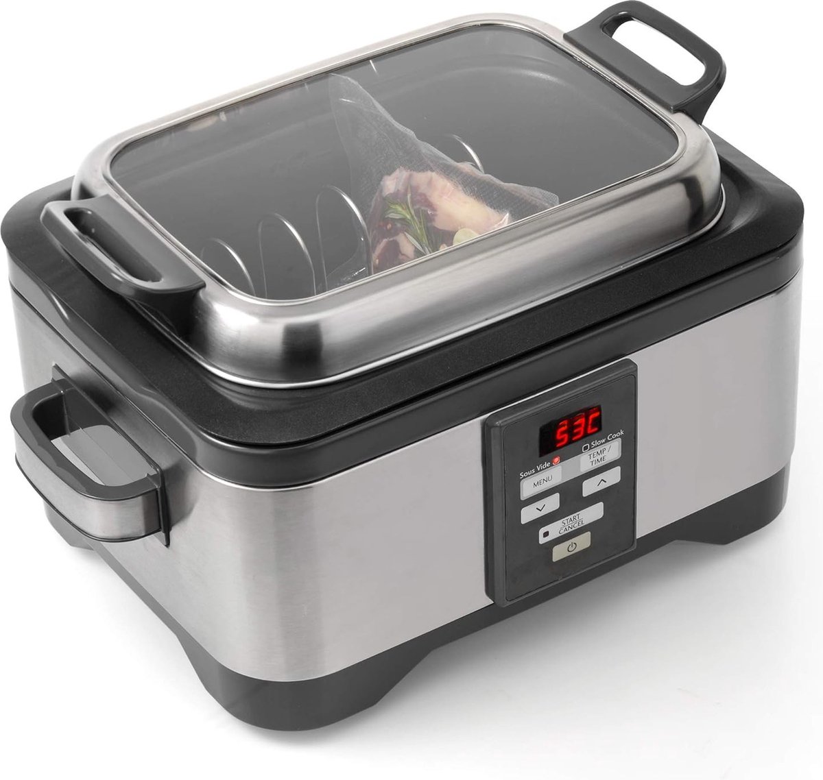 Afbeelding 2 van Slowcooker met Timer - Programmeerbare slowcooker - Elektrische slowcooker - Digitale slowcooker - Binnenpan - Eten