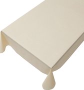 Gecoat tafellinnen Louvain Creme -  140 x 400 cm - Beige tafellaken - Tafelkleed plastic - Voor buiten en binnen - Verschillende maten - Geleverd in een koker