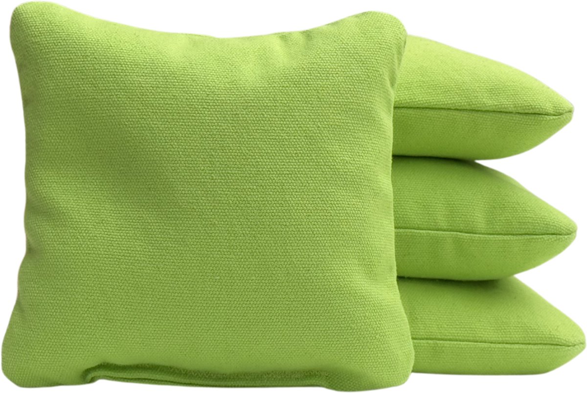Cornhole zakjes - Pittenzakken - Bean bags - Afgeronde hoeken - Officiële maat - Stevig & duurzaam - 15 kleuren - Limoen groen - 4 stuks