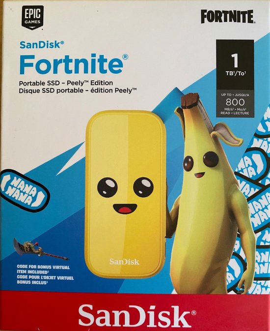SanDisk SSD Portable 1TB Fortnite -Peely Edition 800MB/s USB3.2 van SanDisk — afbeelding 3