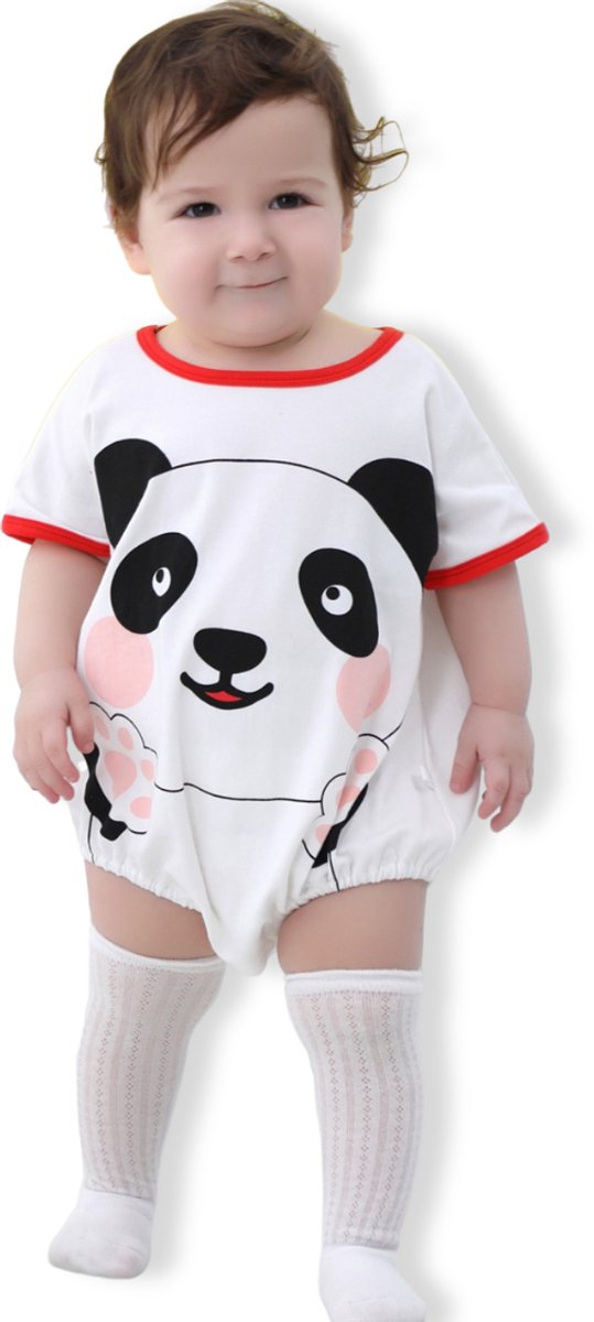 BoefieBoef Schattige Baby Dieren Romper Panda Boxpakje - Zacht Katoenen Babykleding 12-24 Maanden - Jumpsuit Kinderen - Pyjama - Speelpak - Outfit - Babybody - Comfortabel Babypakje Drukknoopsluiting - Jongen & Meisje - Perfect Kraamcadeau - 2 jaar