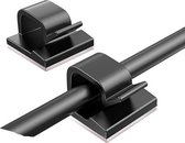 Knaak Kabelhouder Clips - Set van 10 - Zwart - Zelfklevende Kabel Organizer voor Bureau & Wand