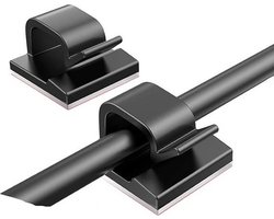 Knaak Kabelhouder Clips - Set van 10 - Zwart - Zelfklevende Kabel Organizer voor Bureau & Wand