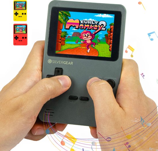 Console 240 Games Retro - Spelcomputer voor Kinderen - Classic - Spellen - Pocket - Grijs - Silvergear