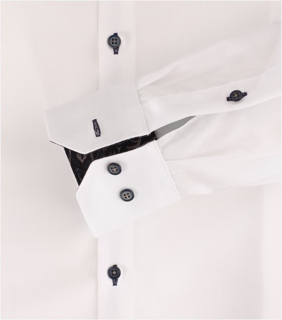 Chemise VENTI modern fit - sergé - blanc - Sans repassage - Taille col : 43
