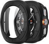 Screenprotector Glas + Hoesje geschikt voor Samsung Galaxy Watch 7 Ultra 47mm - Volledig 360 Graden Case Bescherming