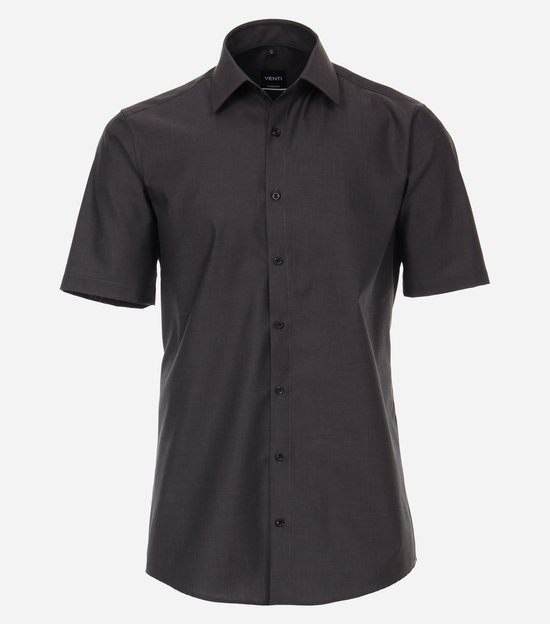 Chemise VENTI coupe moderne - manches courtes - popeline - gris - Repassage facile - Col : 39