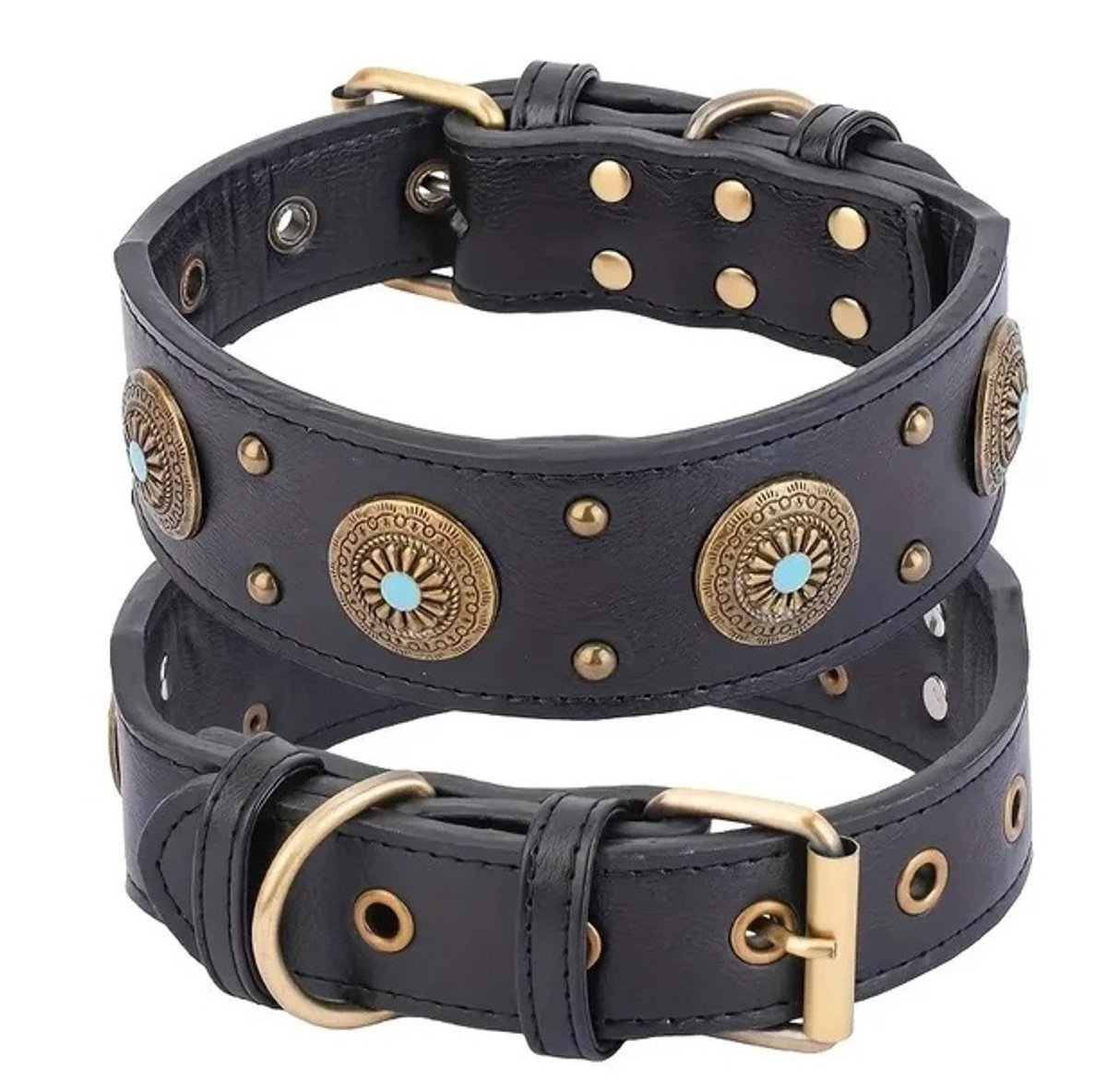Hondenhalsband in Punkstijl, Verstelbare PU-leren