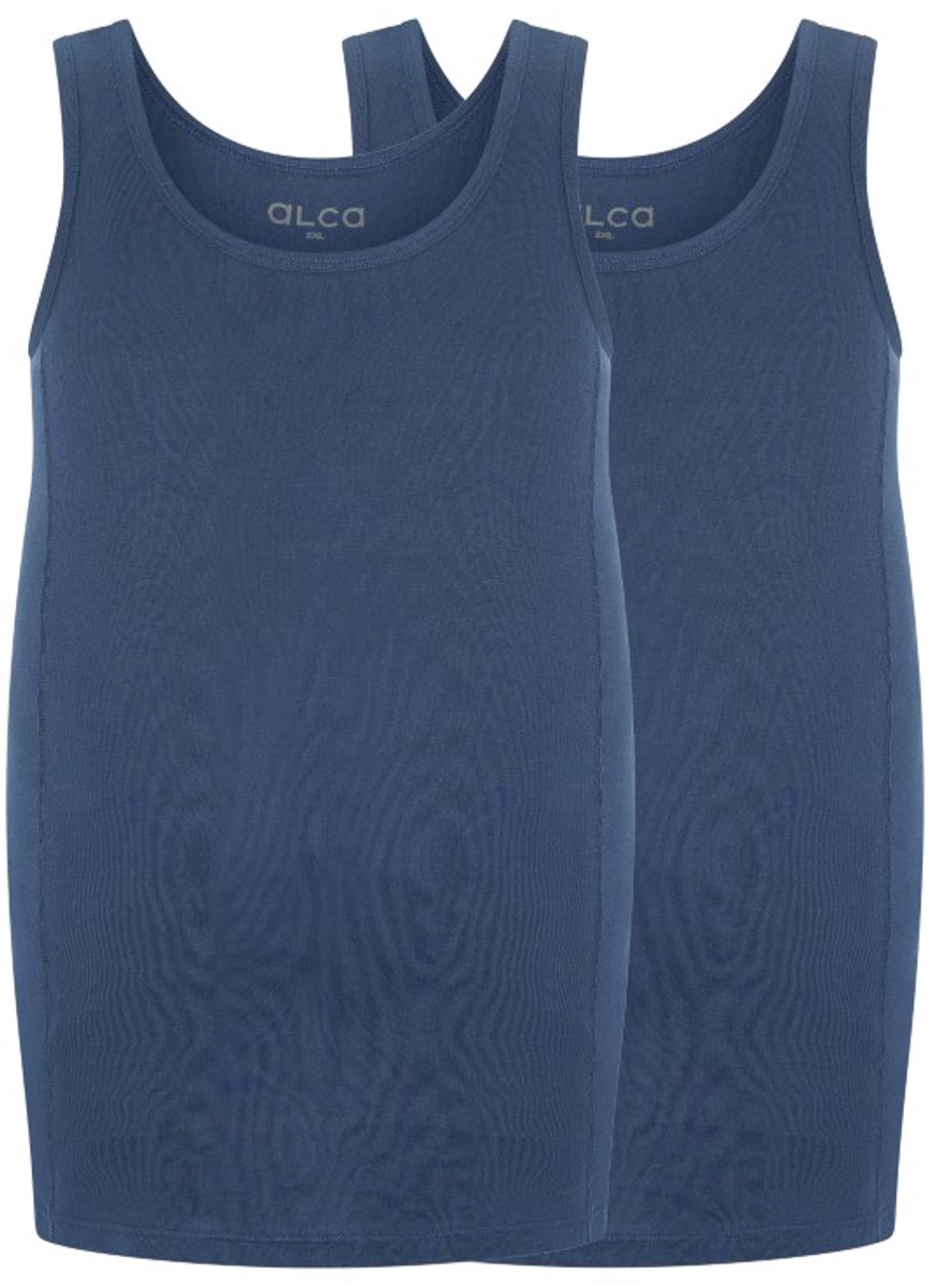 Alca Fashion - Heren Singlet Ronde Hals - Navy 3XL - Grote Maten - 100% Katoen - 2-Pack