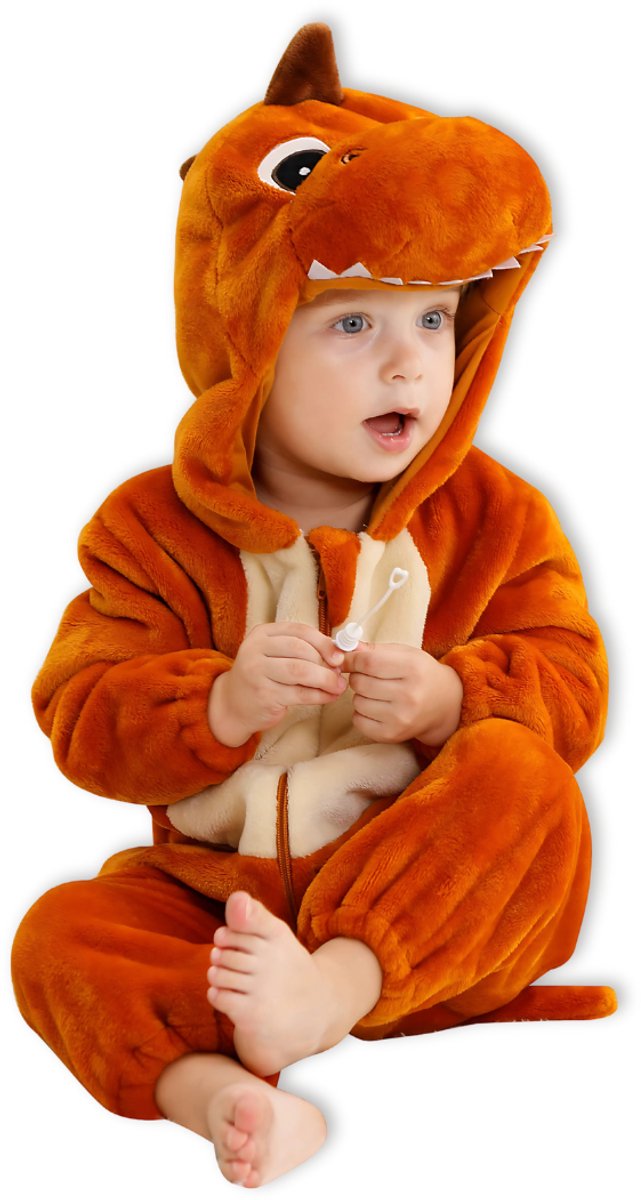 Dinosaurus Bruin Kleuter Verkleedpak – Peuter Dieren Kostuum – Onesie Kinderen 2-4 Jaar – Flanel – Voor Carnaval, Sinterklaas Cadeau – Jongen & Meisjes – Pyjama of Boxpak – Kruippak – Perfect Cadeau voor Kerstmis – Comfortabel & Zacht - Groen