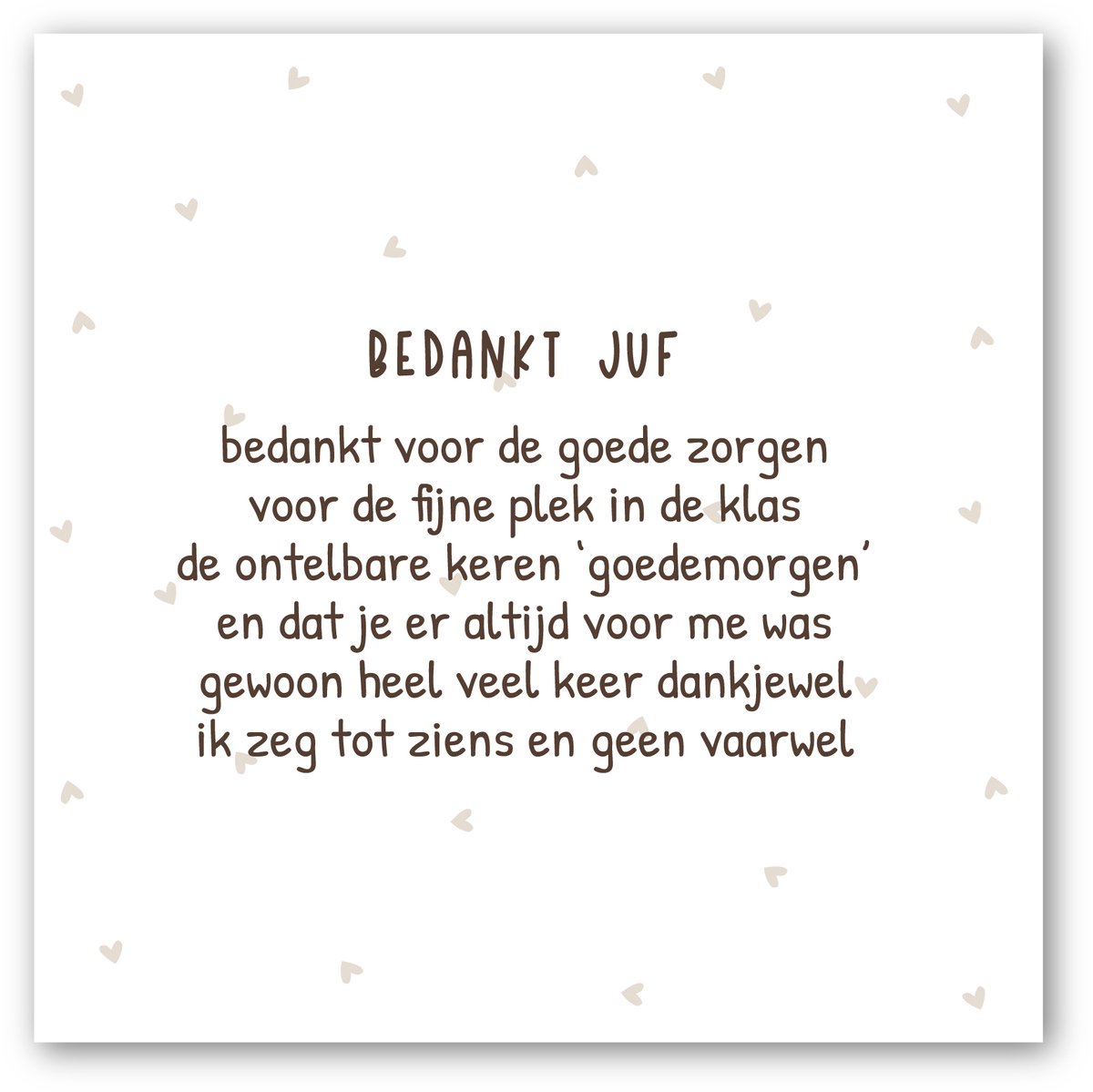 Forex tegeltje | In geschenkverpakking | Juf gedichtje | winkeltjevananne.nl