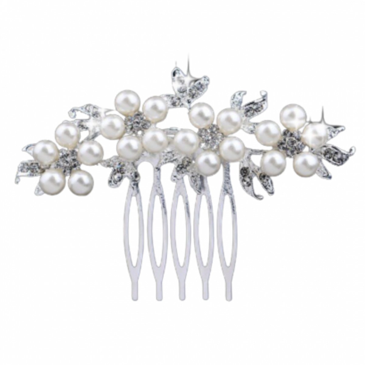 Bruid- Haarklem- synthetische Parel Strass Schuif - Charme Bijoux
