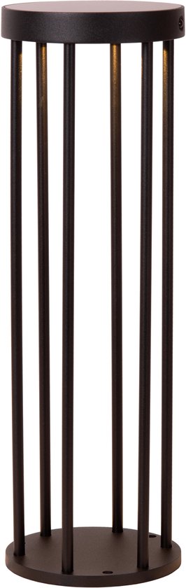 Lucide JACKSON - Sokkellamp - Zonne-energie - Ã˜ 16 cm - LED Dim to warm - 1 × 2W 2850K/3150K - IP65 - Dag/nacht sensor - Zwart