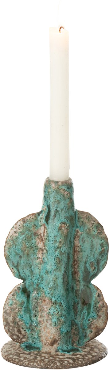 vaas Naga Smal - keramiek - azuur/bruin - 20 cm hoog