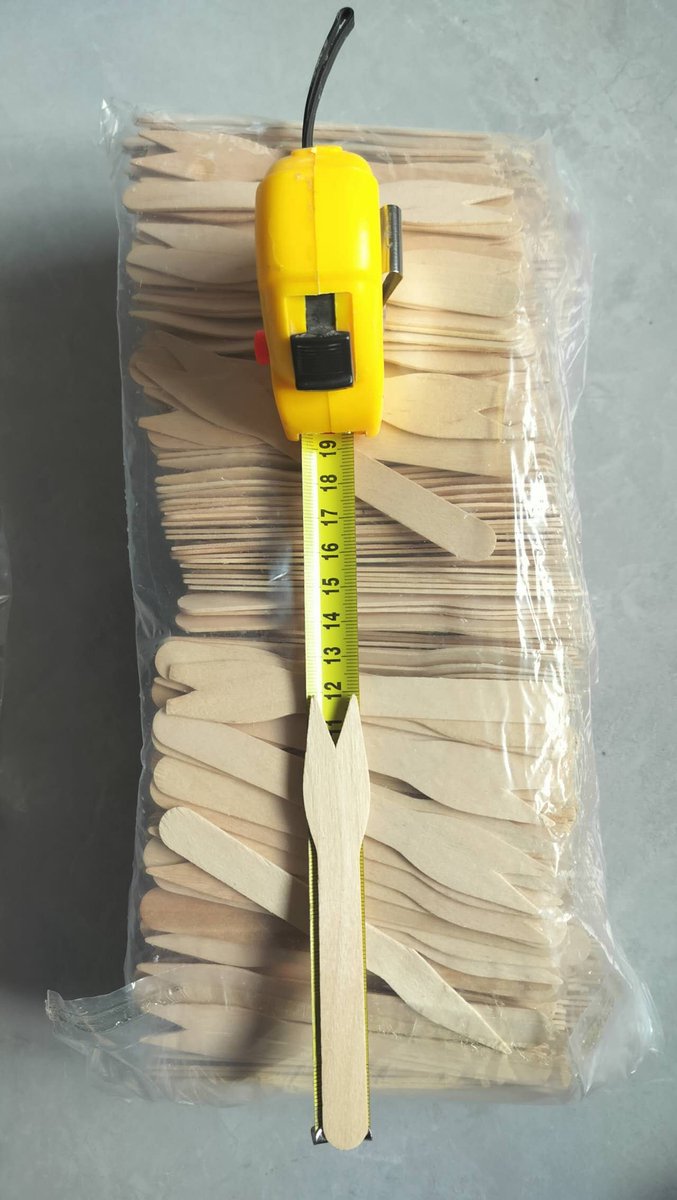 Frietvorkje 12 cm, (berken)houten wegwerpbestek