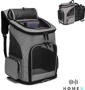 HomeX - Sac à dos pour chien - Sac pour Chiens - Sac de transport pour chien - Chats - Sac de voyage pour chat - Jusqu'à 8 kg - Grijs