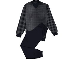 Schiesser Heren Pyjama - Donkerblauw - V Hals - Maat XL
