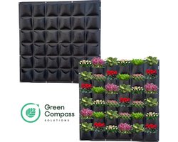 Green Compass Solutions® Verticale Tuin - 36 Vakken - 100 x 100 cm - Inclusief Gratis Bevestigingsset - Kweekzak - Kweekbak van Vilt - Moestuin – Plantenbak – Plantenzakken - Kweekzakken