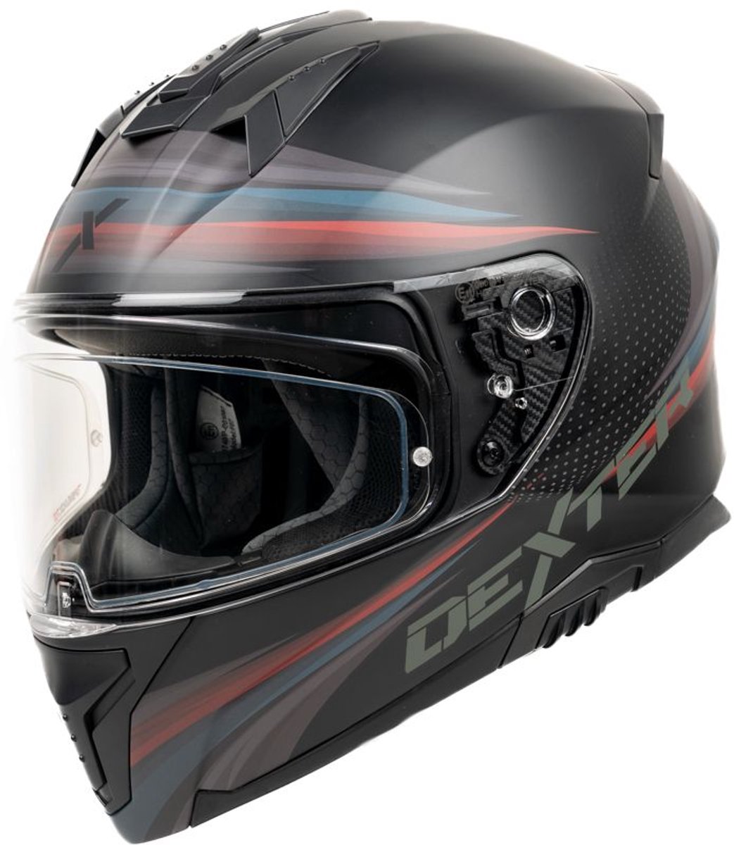 Motor Integraal Helm ELEVEN VREEMDELING Zwart/Rood/Blauw/Grijs M van MOTOBLOUZ