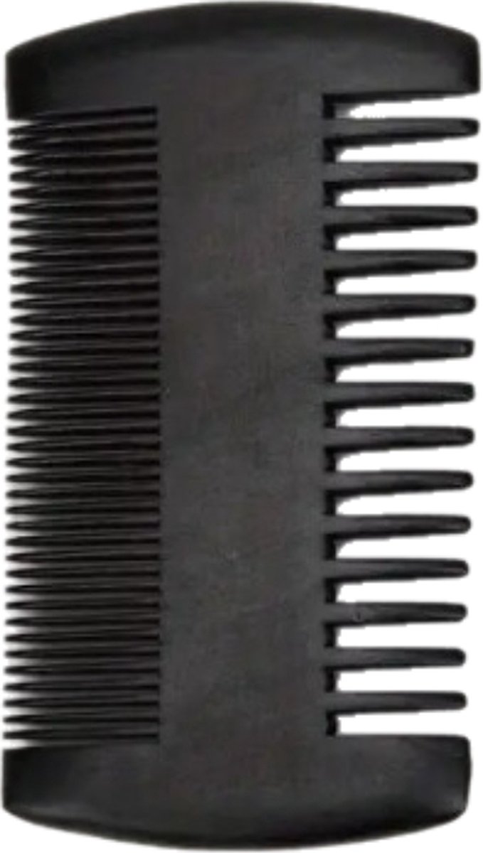ARAMO® Essentials - Dubbelzijdige Houten Baardkam – Baard Anti-Klit Kam – Beard Comb – Beechwood – Ideaal Voor Baardolie - Zwart