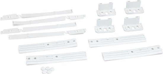 4 pcs - Set de guides de porte, blanc pour porte de réfrigérateur - alternative à Whirlpool Bauknecht