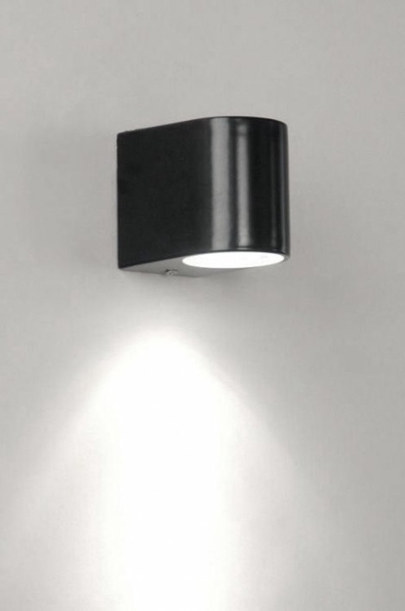 Lumidora Wandlamp 70076 - Voor buiten - OTIS - GU10 - Zwart - Metaal - Buitenlamp - Badkamerlamp - IP44
