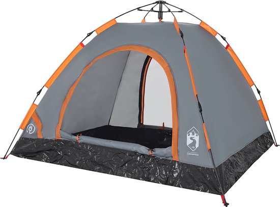 vidaXL - Tent - 3-persoons - snelontgrendeling - grijs - en - oranje van Vidaxl — afbeelding 5