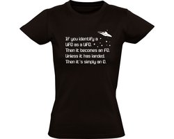 UFO FO O Dames T-shirt - grappig - ruimte - sterren - planeten - alien
