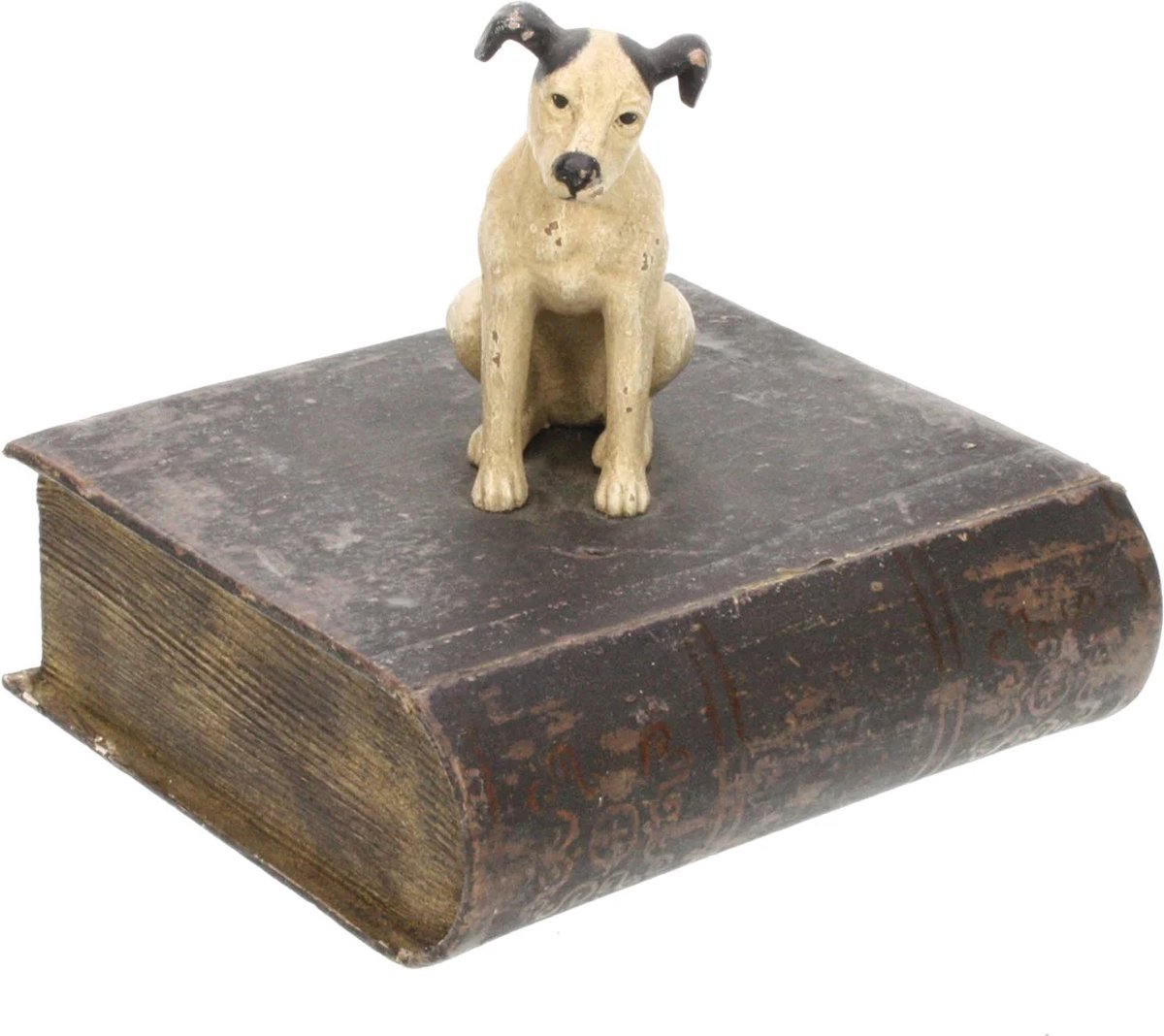 Jack Russell op boek doosje 17,5x15,5x13 cm