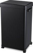 Prullenbak MOA avec capteur - 68 litres - Poubelle - Poubelle en acier inoxydable & ABS durable - Antidérapante - Couvercle silencieux - Mode fermeture temporisée - Zwart - SB03B