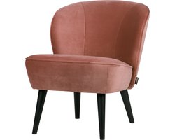 Fauteuil WOOOD Sara - Velours - Vieux Rose - 71x59x70