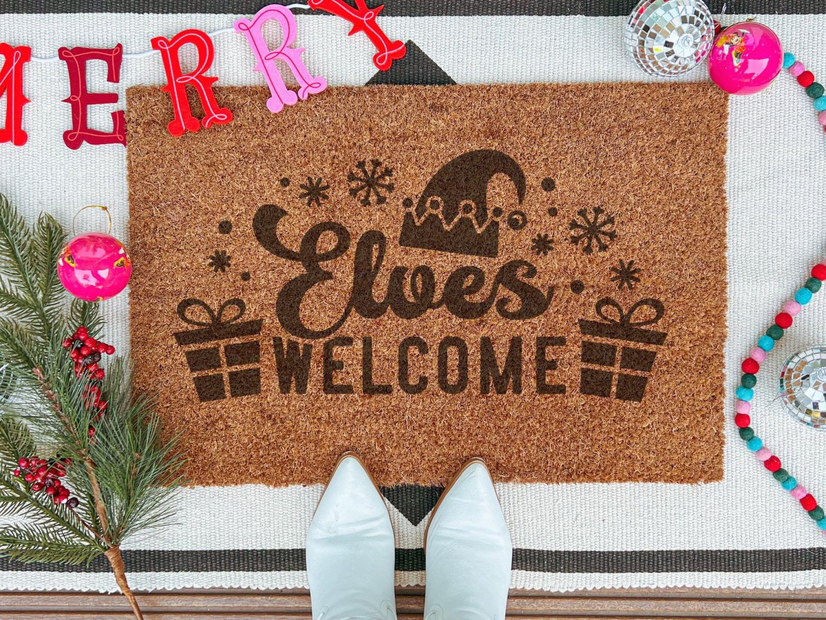 Elves Welcome | 90x60 cm | Nieuwe huis cadeau | Ingangsmat | Deurmat met stijl | Verhuizing cadeau | Praktisch & trendy | Perfect voor binnenkomst | Cadeau voor nieuwe woning