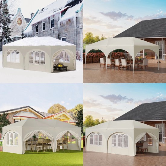 Schaduw dekzeil 300D Canvas Waterdichte Tent Top Dak Gazebos Tuin Vervanging Luifel Outdoor Luifel Tent Schaduw Party (Maat: 3x3m