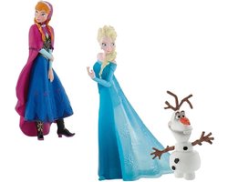 Bullyland 13446 – Speelset en verzamelfiguren Frozen met Anna, Elsa en Olaf – levensecht en detailrijk vormgegeven – ideaal als taartfiguur of cadeautje voor kinderen vanaf 3 jaar.