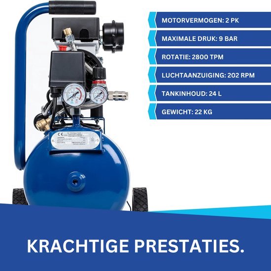 Thuys – Stille Compressor – Airpress – Luchtcompressor – Draagbaar – 12V Pomp – Autobanden – Compact Design – Blauw — afbeelding 5