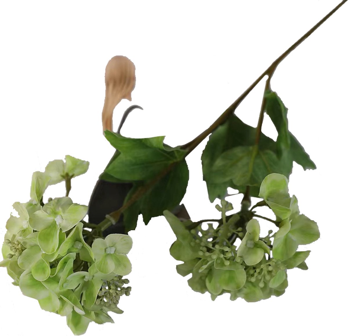 Steelbloem - kunstbloem hortensia klein bloemig 48 cm groen