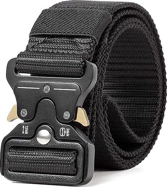 Tactische riem met snelsluitende metalen gesp, zwart