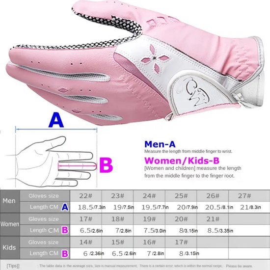 Livano Golfhandschoenen 2 Stuks - Golf Accessoires - Handschoen AntiSlip - Dames - Roze - Maat S van Livano — afbeelding 3