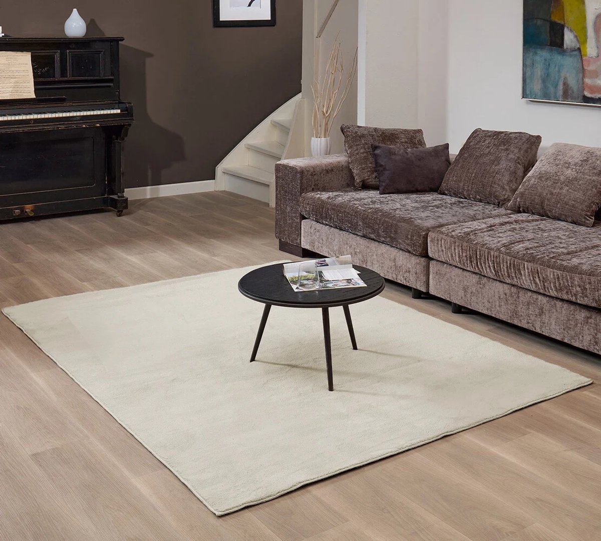 HOKXUAN Tapis Salon Shaggy Tapis Chambre 200 x 290 cm Super Doux, Dessous Antidérapant Tapis de Salon Tapis Poils Ras Personnalisable Au Mètre pour Salon, Coucher, Vert