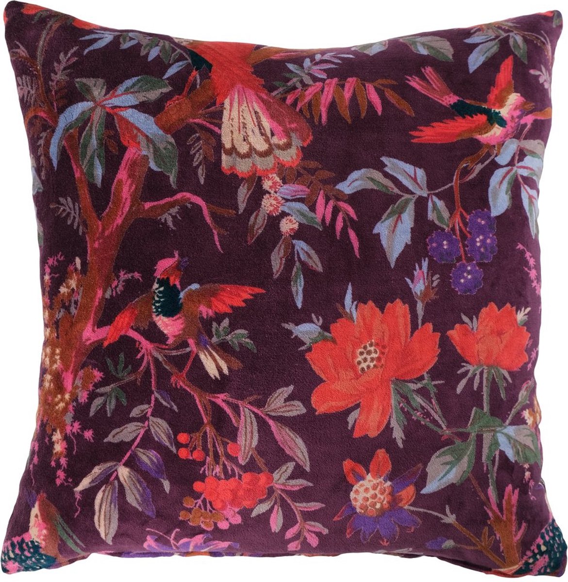 Mars & More Paradise kussen - sierkussen donker berry - 60 x 60 cm