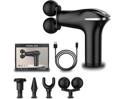 Elpatron.nl proffesionele Dubbele Massage Kop massagepistool massagegun-Massage Gun - Professioneel - Inclusief 4 Opzetstukken - Zwart - Massage Apparaat - Massage-gun - Massagegun