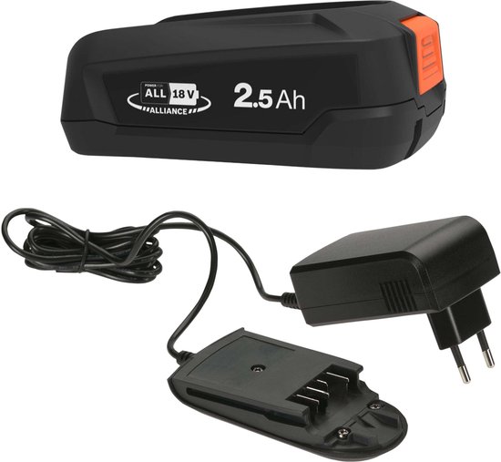 GARDENA 18V POWER FOR ALL Snellader en 2.5Ah accu starterkit voor tuingereedschap, snel opladen