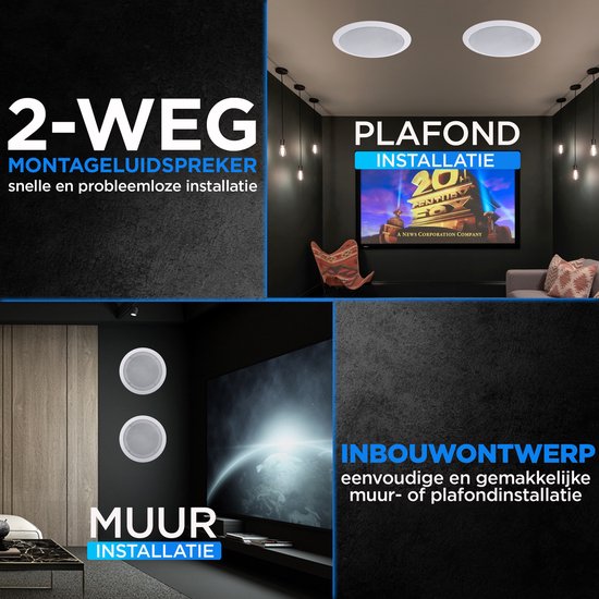 Pyle Luidsprekers- Plafondluidspreker –Wandluidspreker- Plafondspeakers- Inbouwluidsprekers voor Thuis - 2-Weg Thuisluidsprekersysteem – Speakers voor in het Plafond - 200 Watt — afbeelding 5